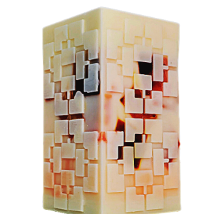 Burning Wood Pillar Chunk Candle